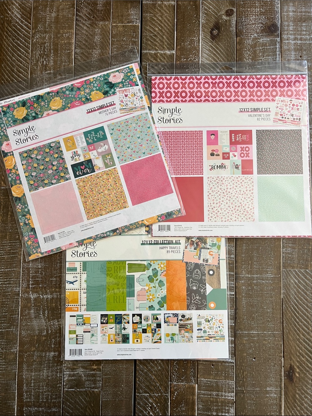3 pack- Brand new simple stories 12x12 collection kit bundle. Scrapbook/journal